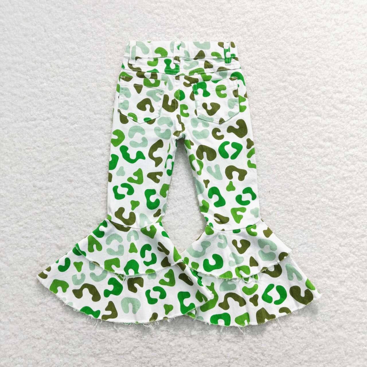 P0395 Green Leopard Denim St. Patrick's Jeans Girls Pants