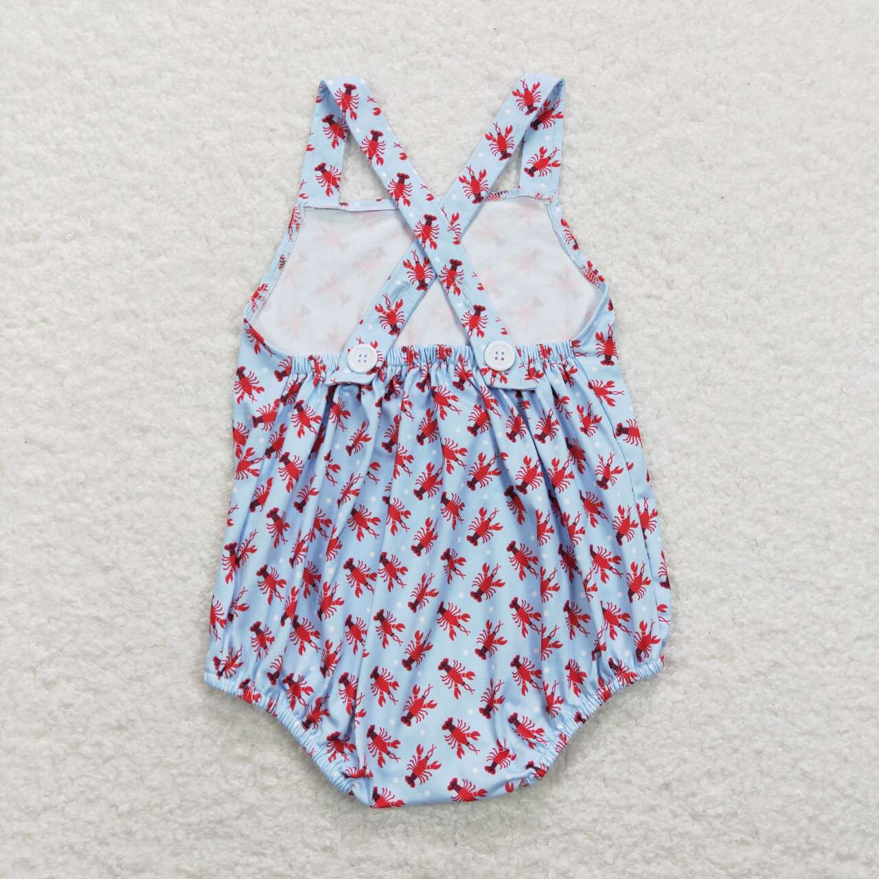 SR0746  Crayfish Print Baby Boys Summer Bubble Romper