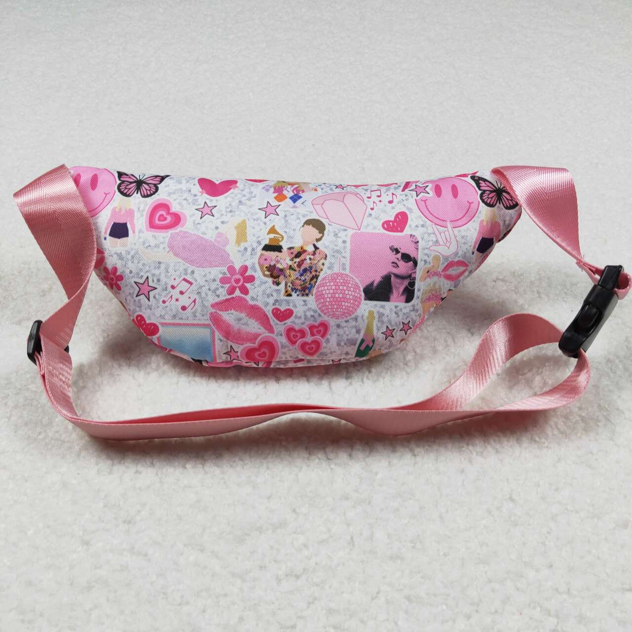 BA0165 Pink Singer Swiftie Print Fanny Pack Bag