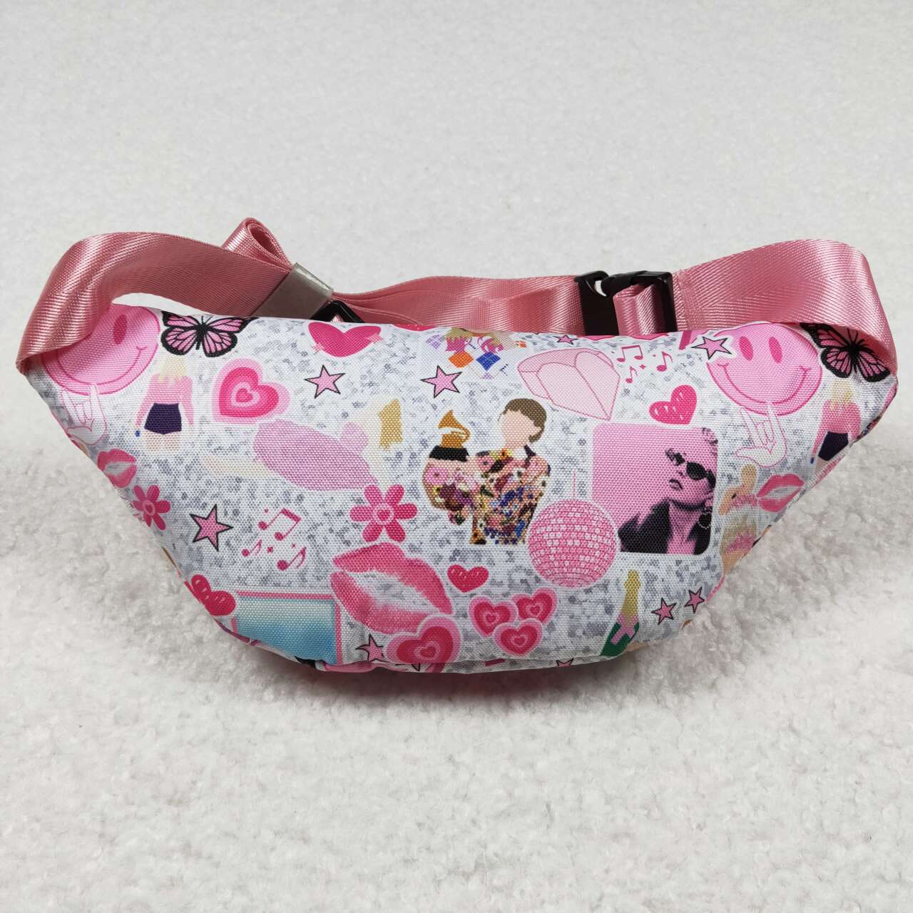 BA0165 Pink Singer Swiftie Print Fanny Pack Bag