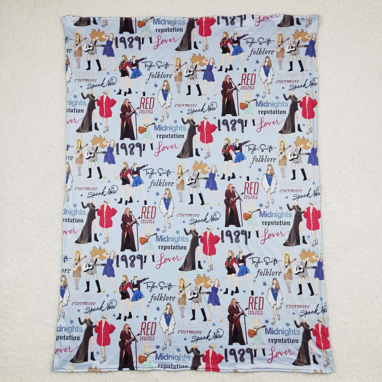 BL0125 Blue Singer Swiftie Print Baby Girls Blanket