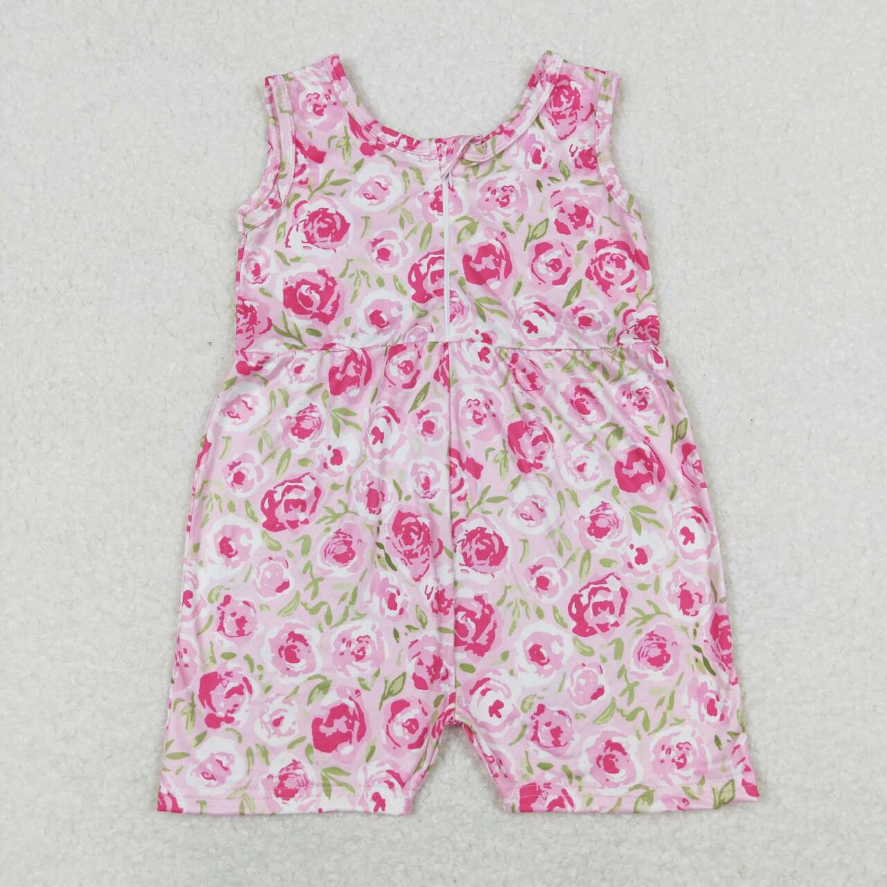 SR1127 Flowers Print Girls Summer Zipper Jumpsuits