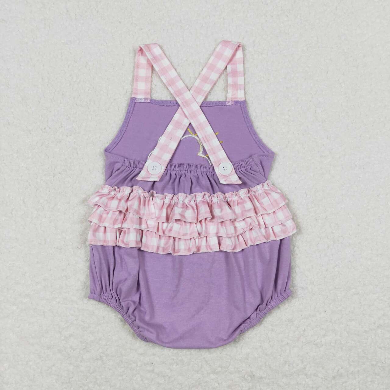 SR1071 Sunshine Rain Embroidery Baby Girls Summer Bubble Romper