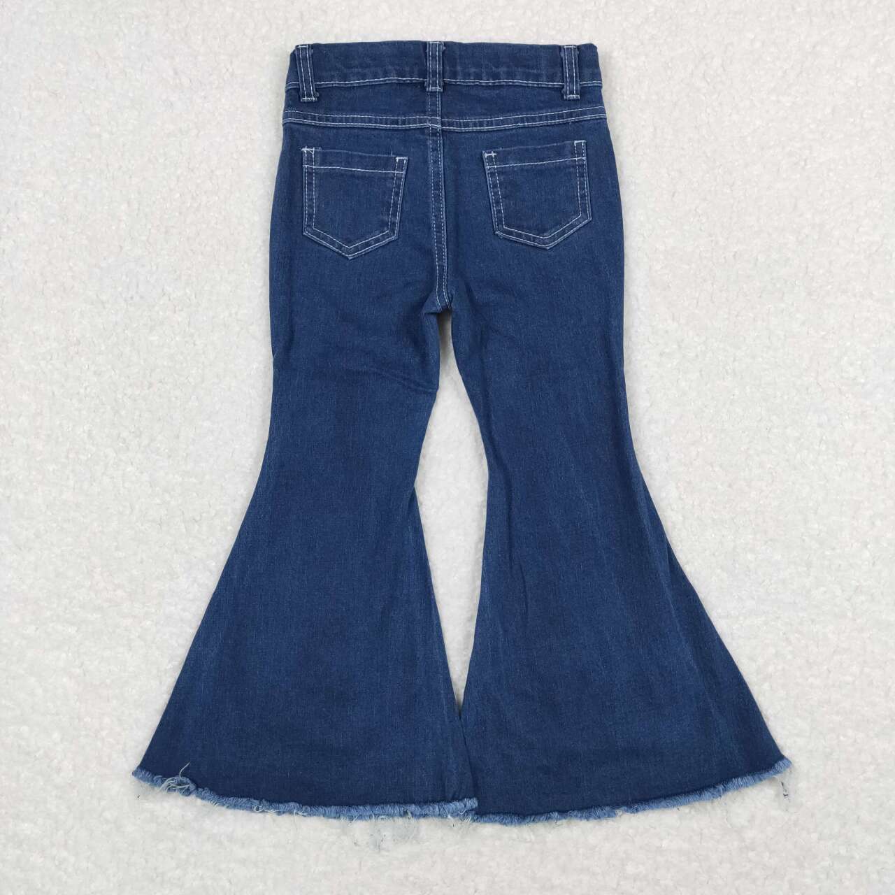 P0457   Blue Denim Bell Bottom Jeans Girls Pants