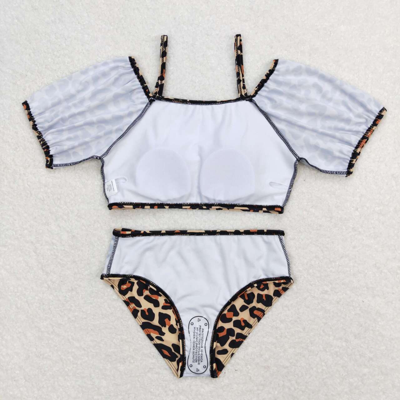 S0272 Leopard Print Girls 2 Pieces Swimsuits