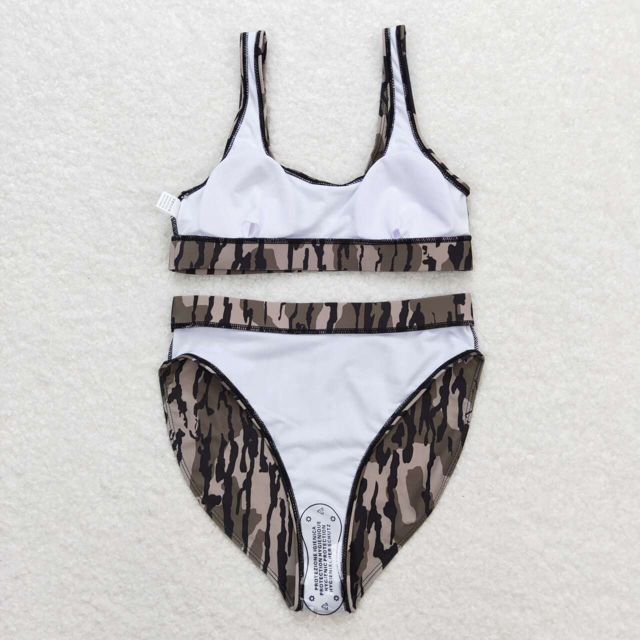 S0322 Adult Camo Print Woman 2 Pieces Swimsuits