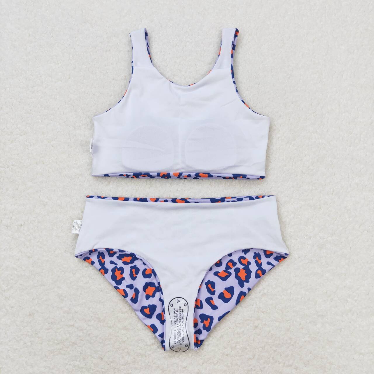 S0229 Girls Leopard Print 2 Pieces Swimsuits