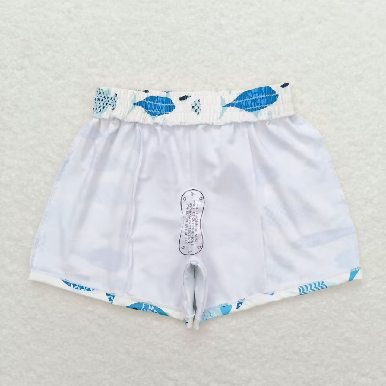 S0399  Fish Print Boys Swim Trunks