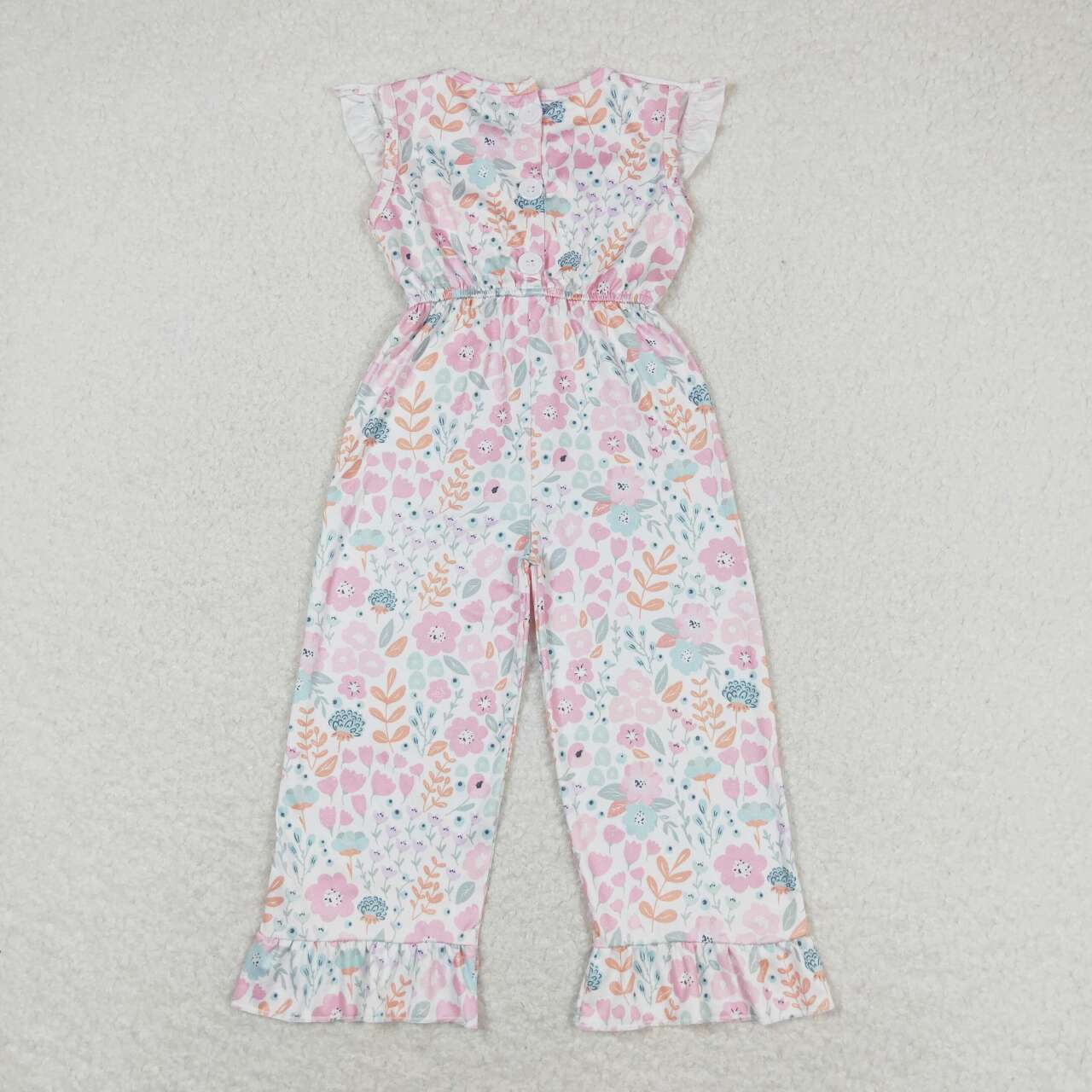 SR1139 Cartoon Mouse Flowers Print Girls Summer Jumpsuits