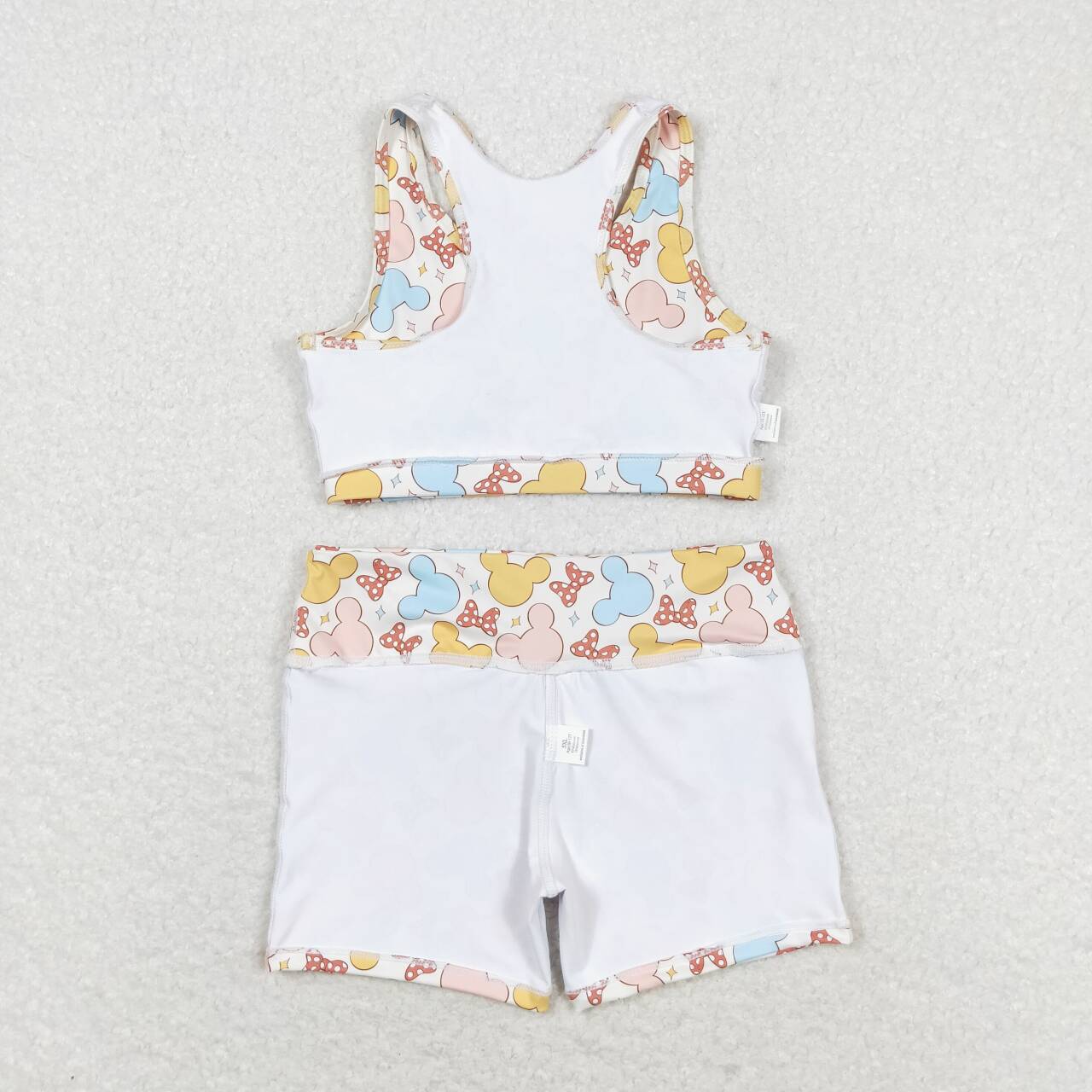 GSSO0899  Cartoon Mouse Print Girls Summer Clothes Set