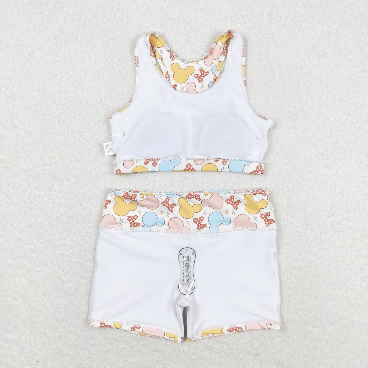 GSSO0899  Cartoon Mouse Print Girls Summer Clothes Set