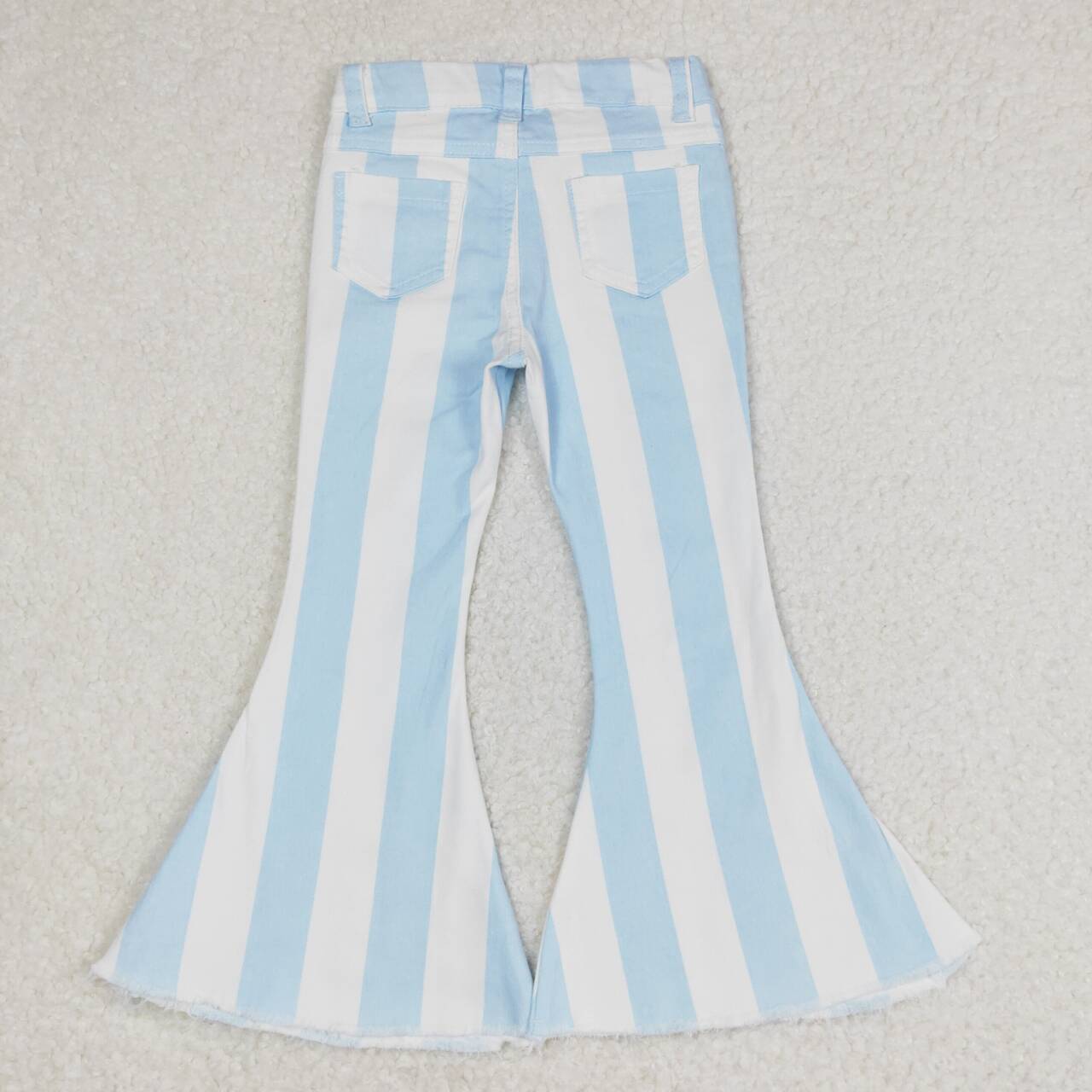 P0469 Blue Stripes Denim Bell Bottom Jeans Girls Pants