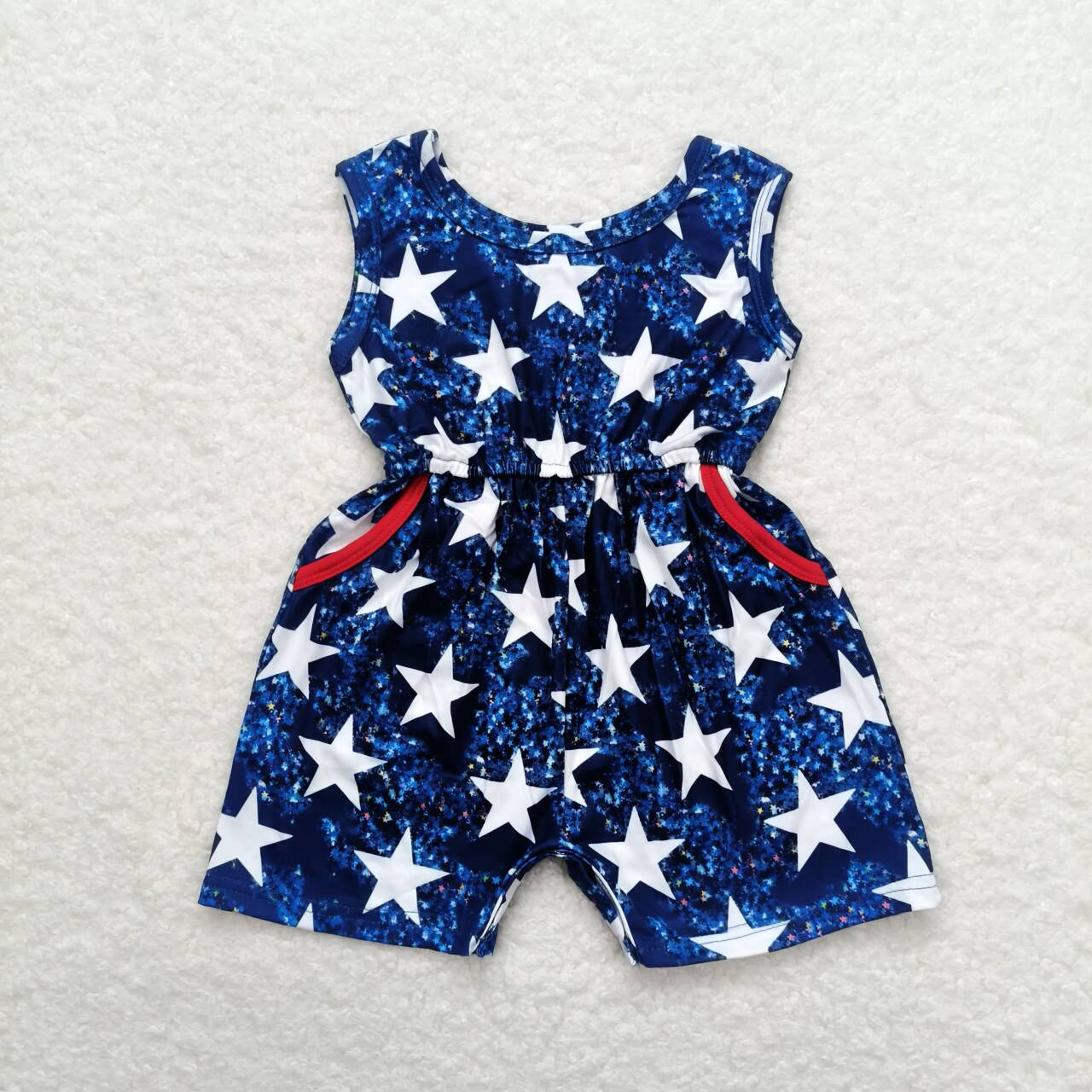 (Promotion)Sleeveless stars print 4th of July jumpsuits  SR0028