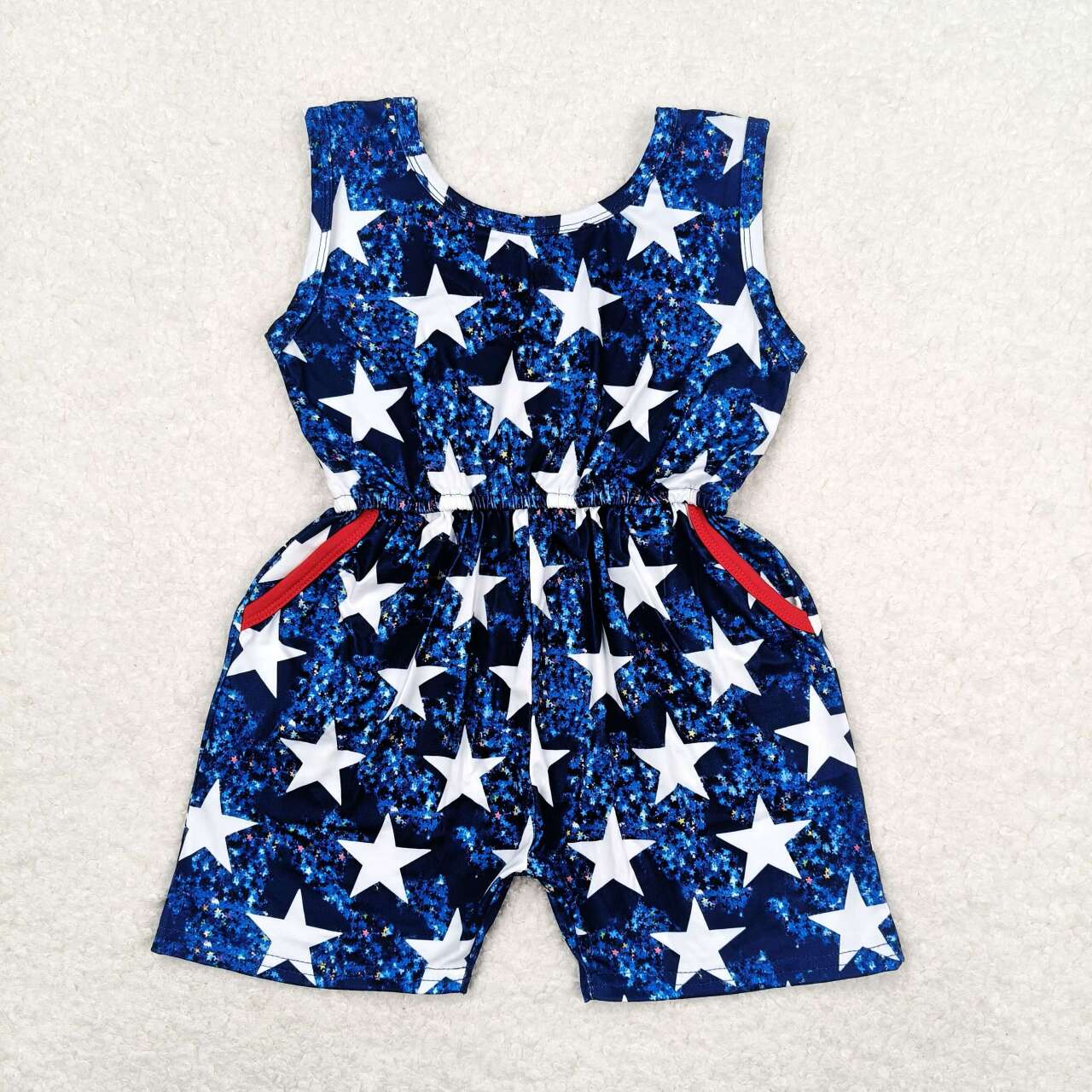 (Promotion)Sleeveless stars print 4th of July jumpsuits  SR0028