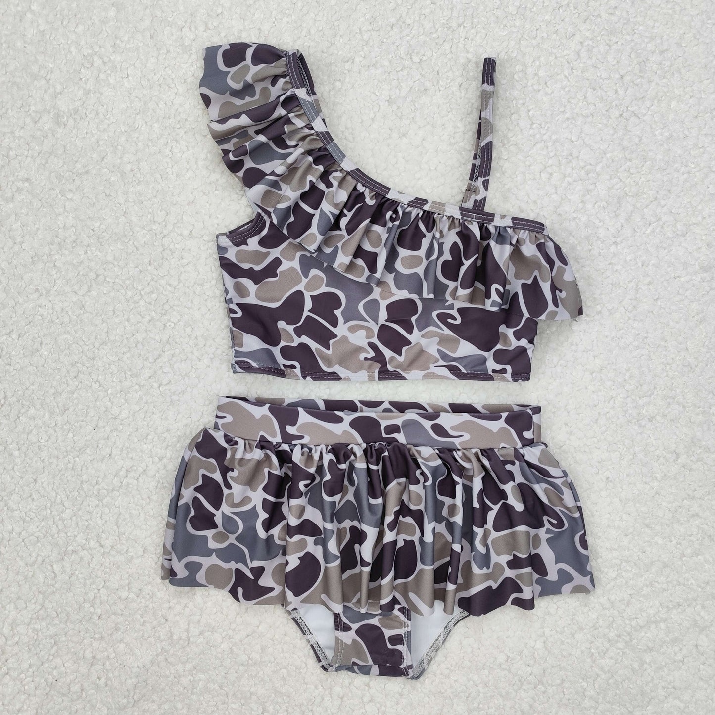 S0078 Camo Print Girls Summer 2 Pieces Swimsuits