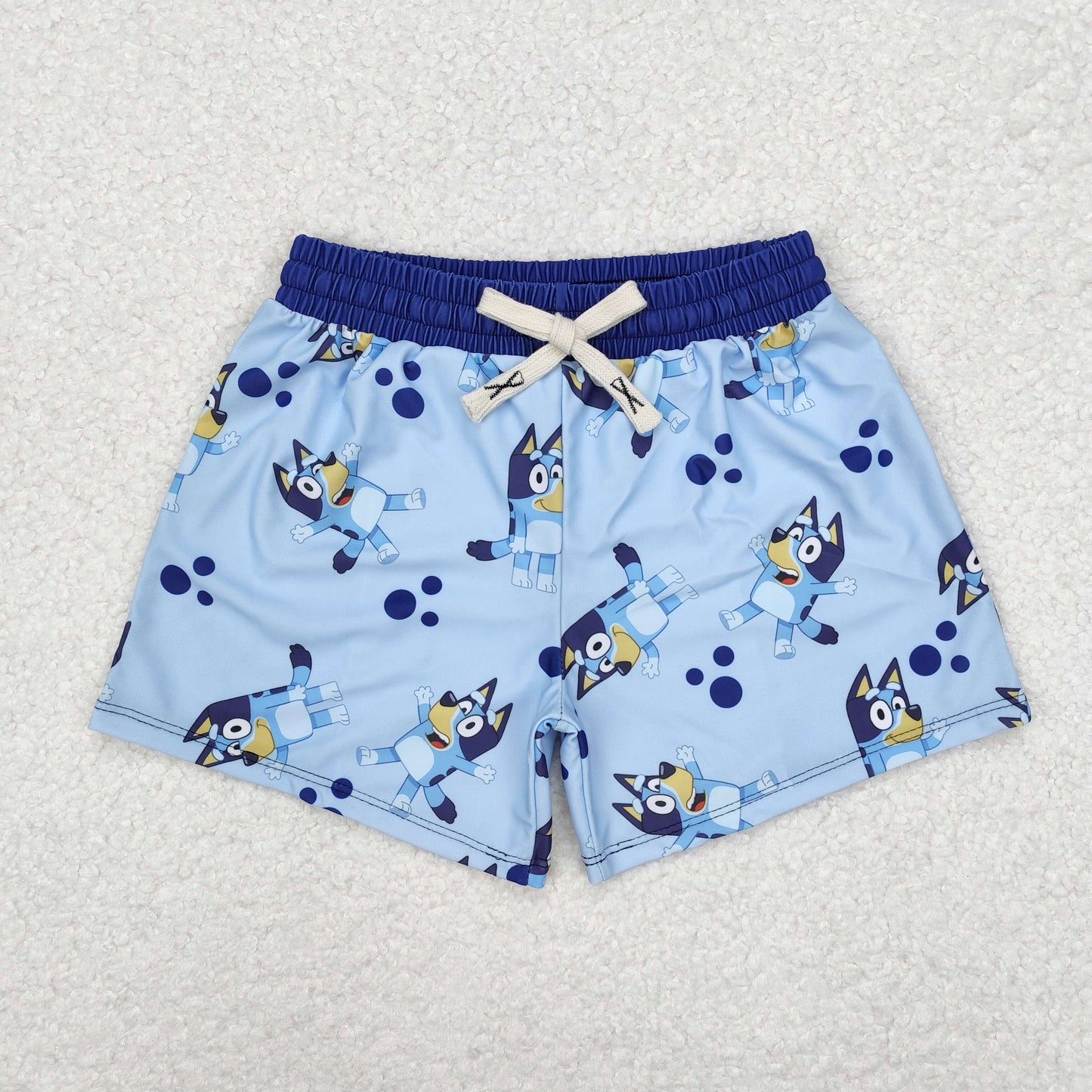 Boys blue cartoon dog print swim trunk S0137