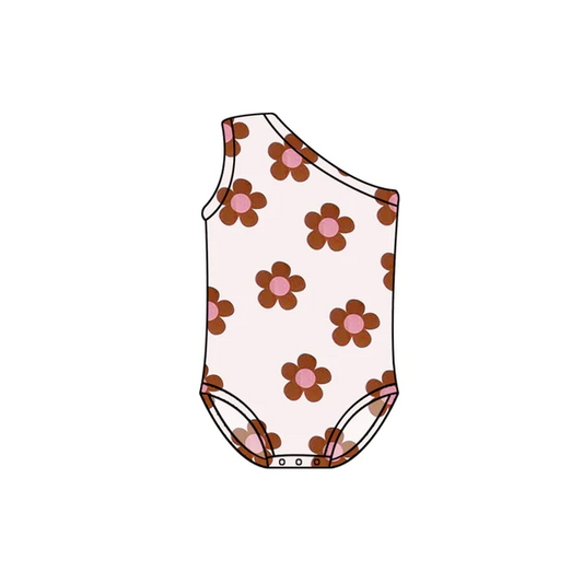 (Pre-order)S0302 Flowers Print Girls 1 Piece Swimsuits