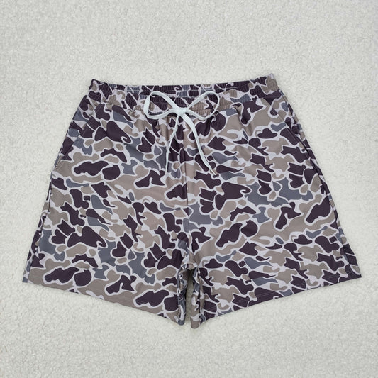 S0323 Adult Camo Print Man Swim Trunks