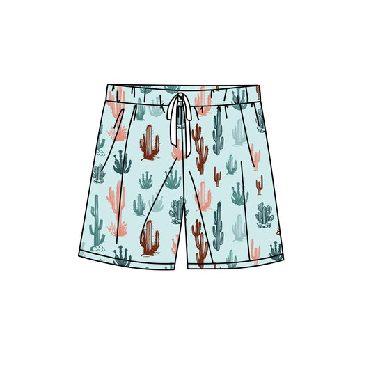 (Pre-order)S0346 Adult Cactus Print Man Western Swim Trunks