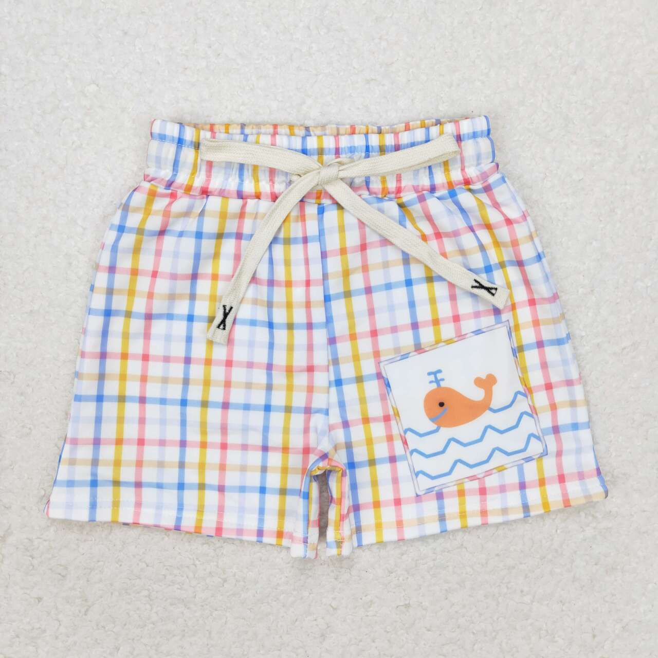 Whale Plaid Print Sibling Matching Swimsuits