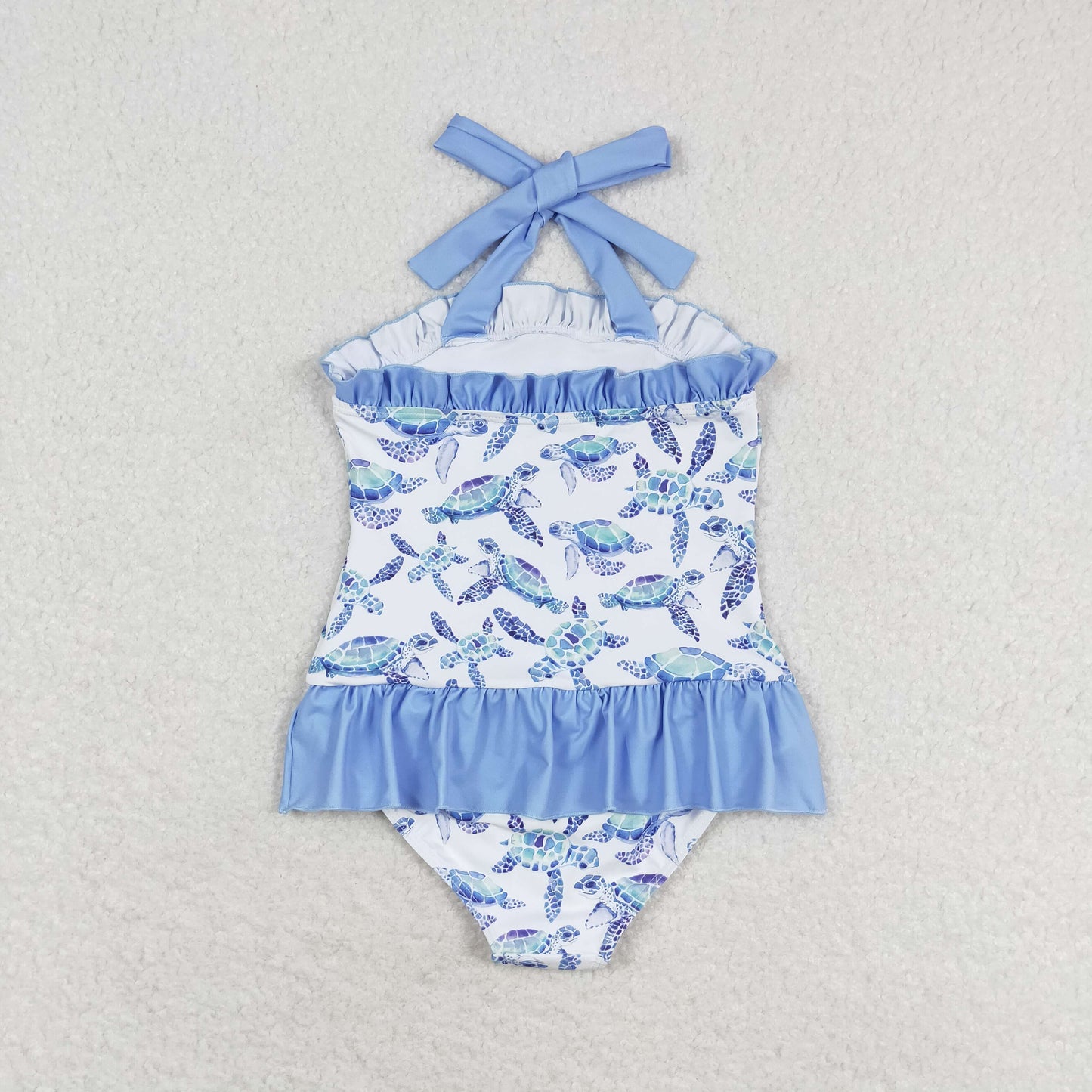 S0430 Sea Turtle Print Girls 1 Piece Swimsuits