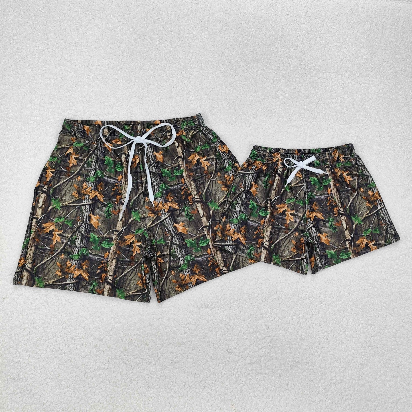 Branches Hunting Print Family Matching Swim Trunks