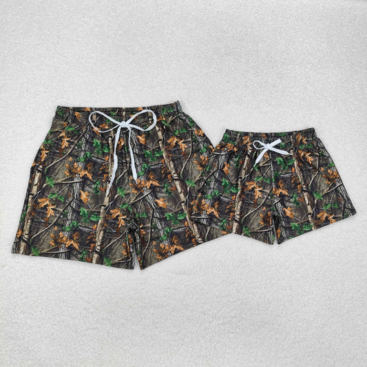 Branches Hunting Print Family Matching Swim Trunks