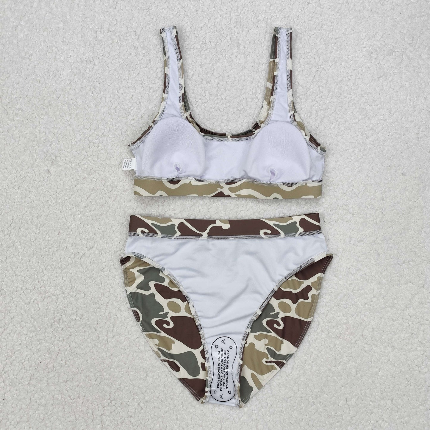 S0476 Adult Camo Print Woman Summer 2 Pieces Swimsuits