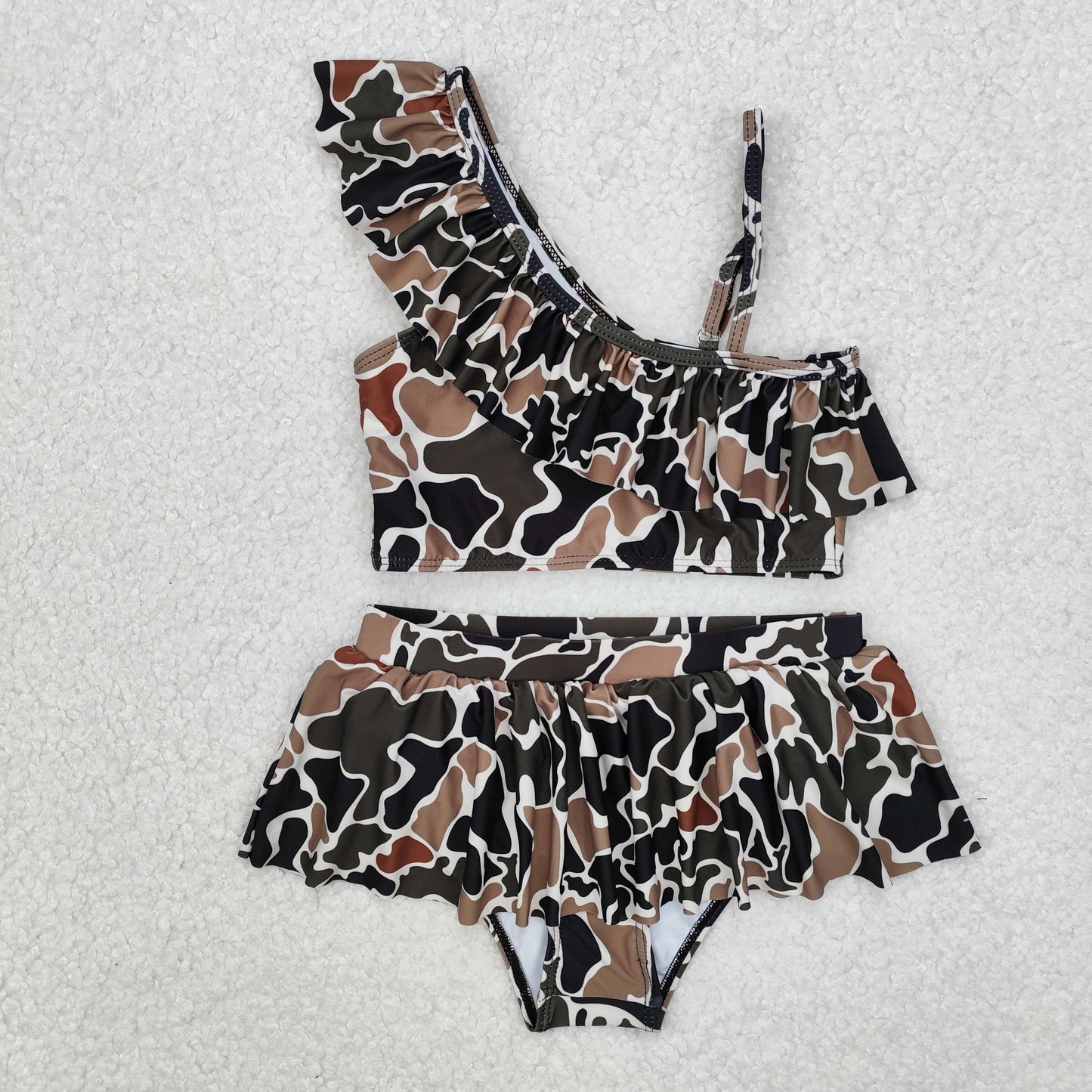 Brown Camo Print Family Matching Swimsuits