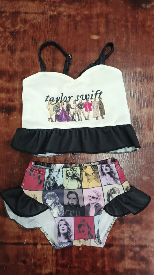 (Pre-order)S0482 Singer Swiftie Print Girls 2 Pieces Swimsuits
