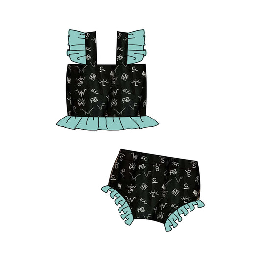 (Pre-order)S0511 Western Wild Print Girls 2 Pieces Swimsuits
