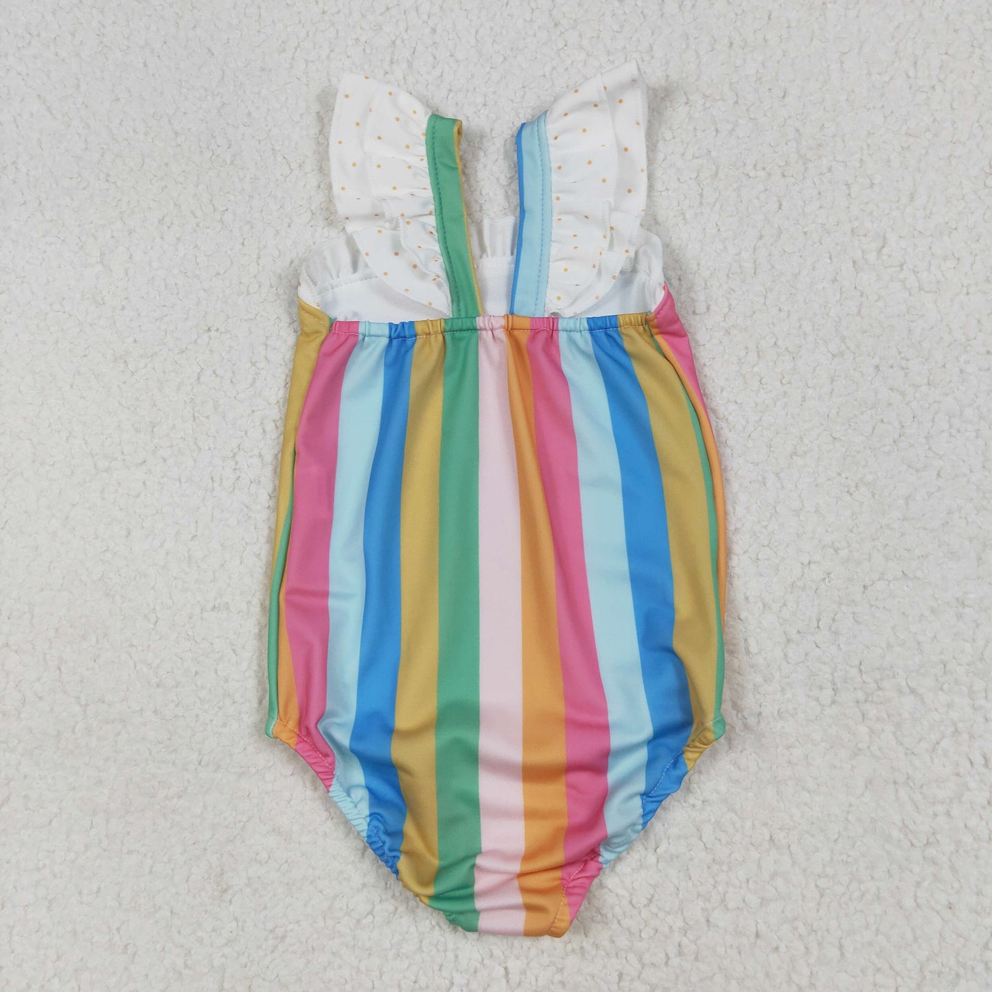 S0550  Colorful Stripes Print Girls 1 Piece Swimsuits