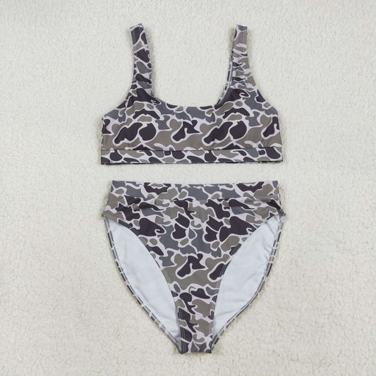 S0572 Adult Camo Print Woman 2 Pieces Swimsuits