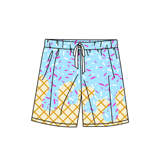 (Pre-order)S0578 Adult Blue Sprinkles Print Man Swim Trunks