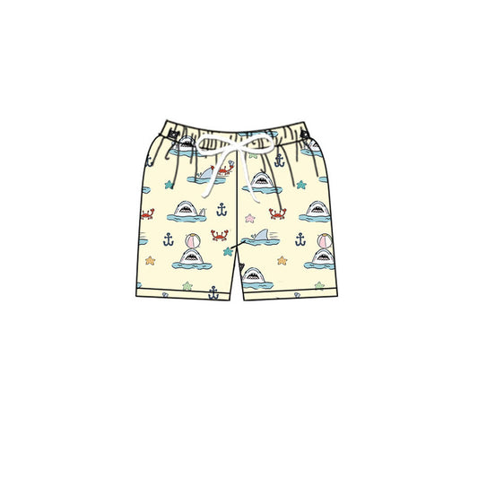 (Pre-order)S0584 Shark Balls Stars Print Boys Summer Swim Trunks