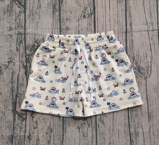 (Pre-order)S0584 Shark Balls Stars Print Boys Summer Swim Trunks