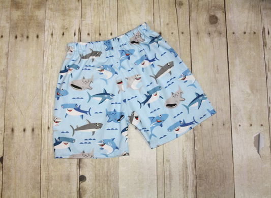 (Pre-order)S0714 Shark Print Boys Summer Swim Trunks