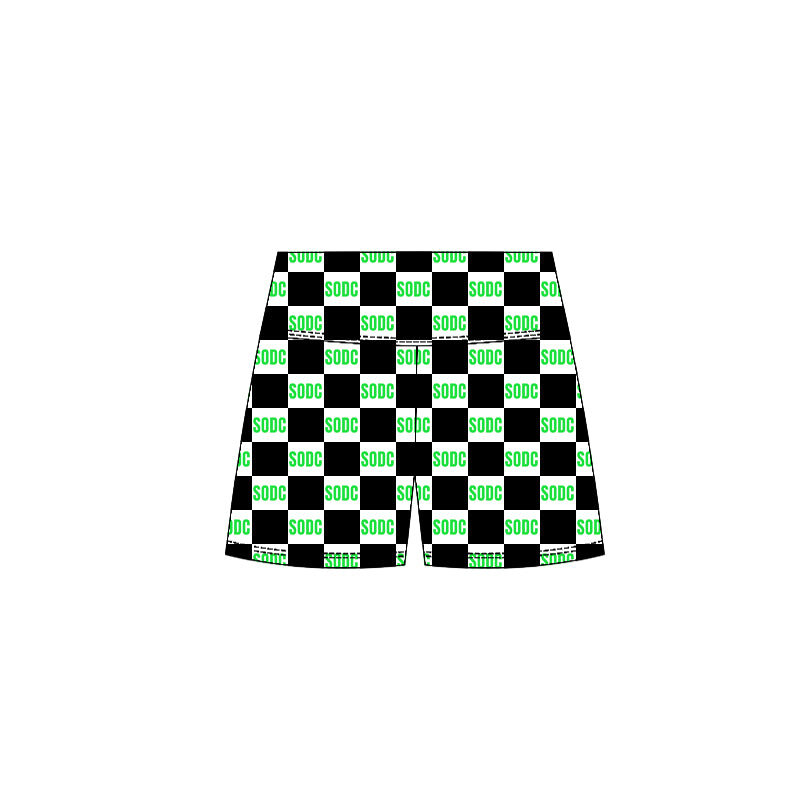 (Custom Design Preorder MOQ 5 ) Team's SODC Plaid Print Girls Summer Bottom Yoga Biker Shorts