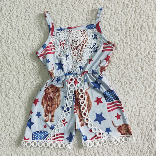(Promotion)Sleeveless 4th of July jumpsuit  SR0053