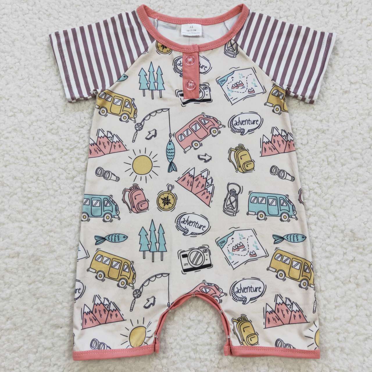 SR0394 Baby camping design summer shorts romper