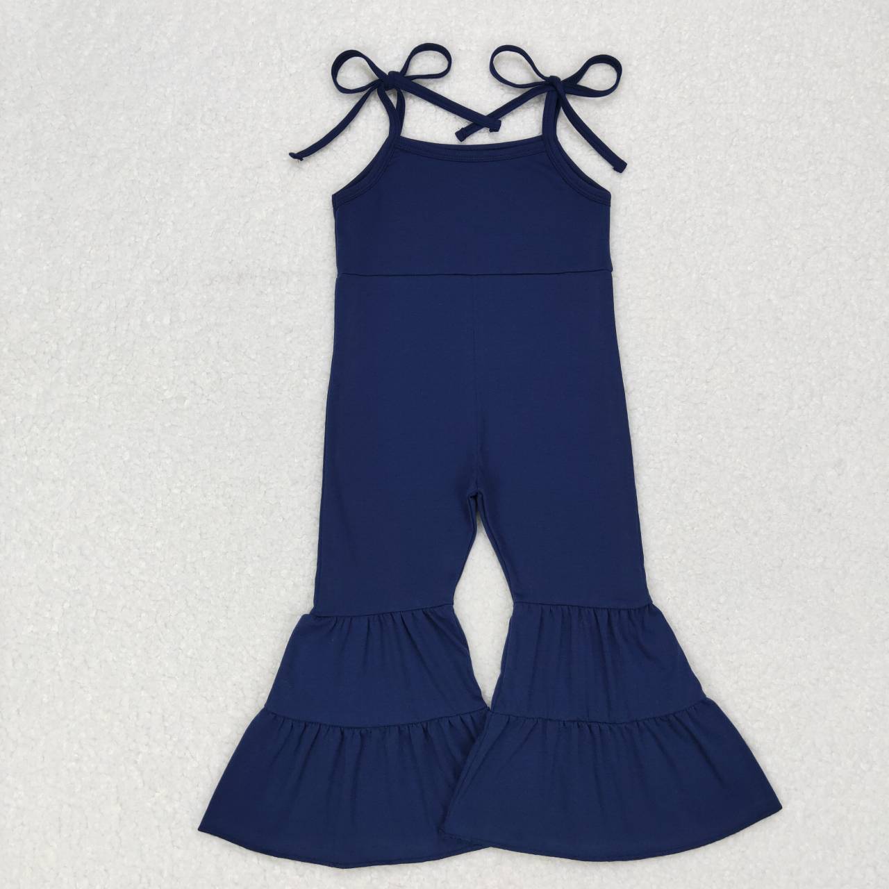 SR0449 Navy color baby girls bell bottom jumpsuit