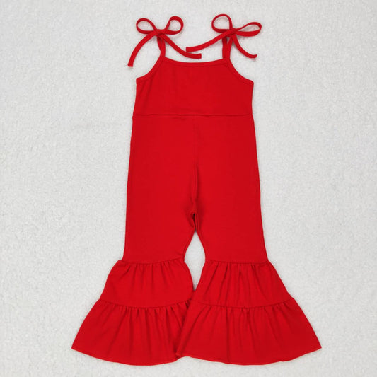 SR0450 Red color baby girls bell bottom jumpsuit