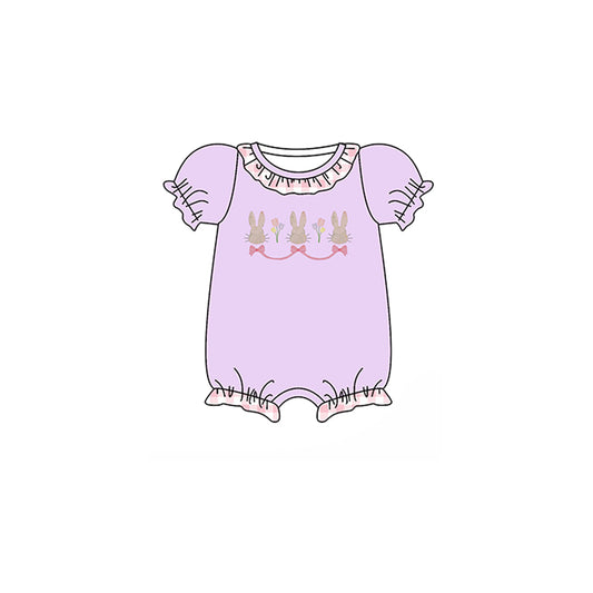 (Pre-order) SR0486 Bunny Print Baby Girls Easter Romper