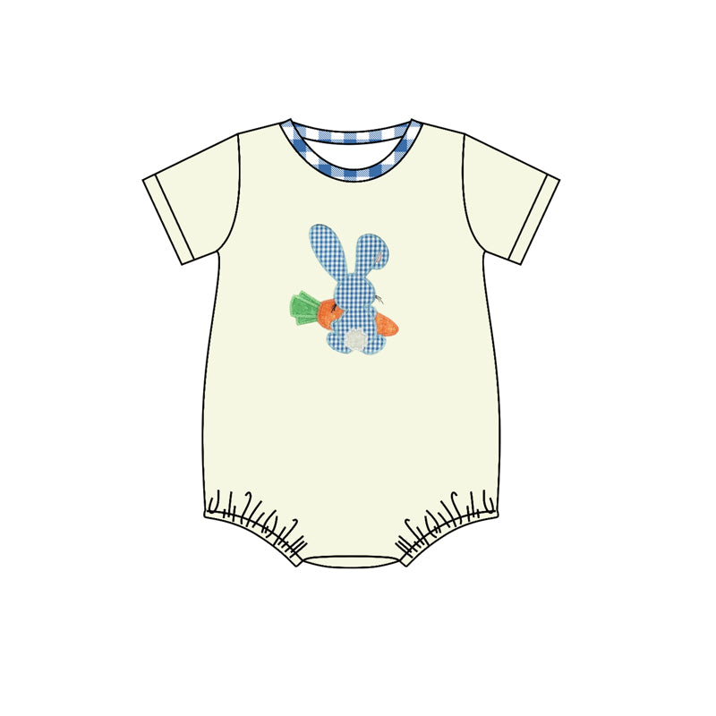 (Pre-order) SR0496  Bunny Carrot Baby Boys Easter Romper