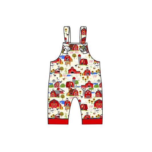 (Pre-order)SR0513 Animals Farm Print Baby Boys Romper