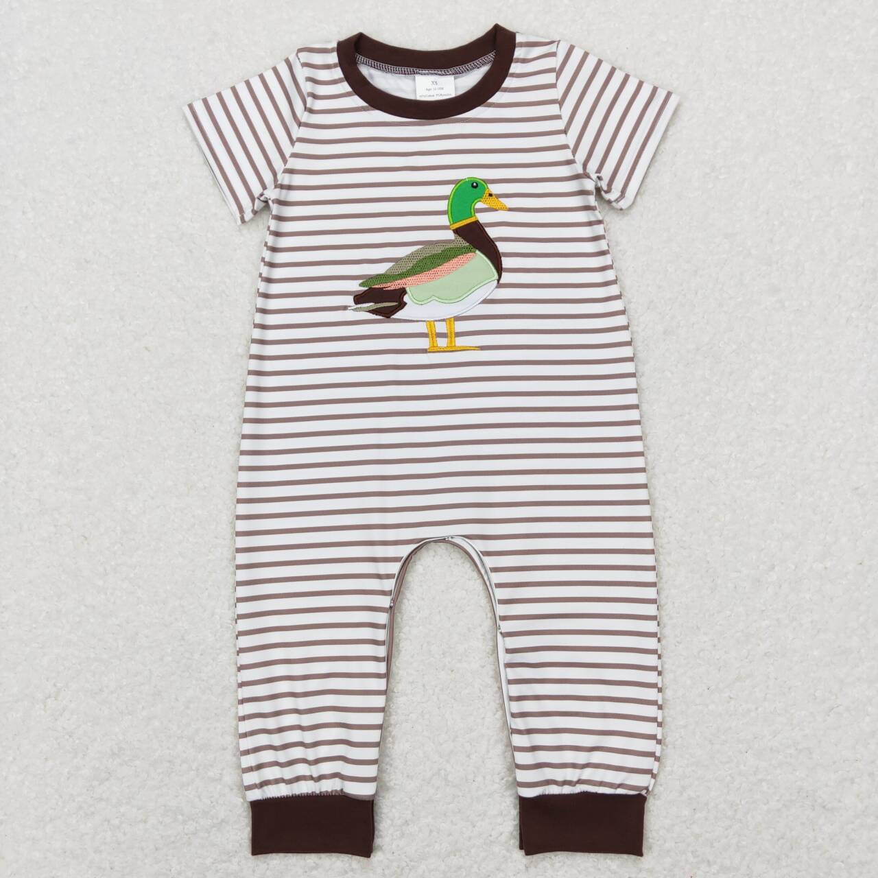 SR0517 Duck Embroidery Baby Boys Romper