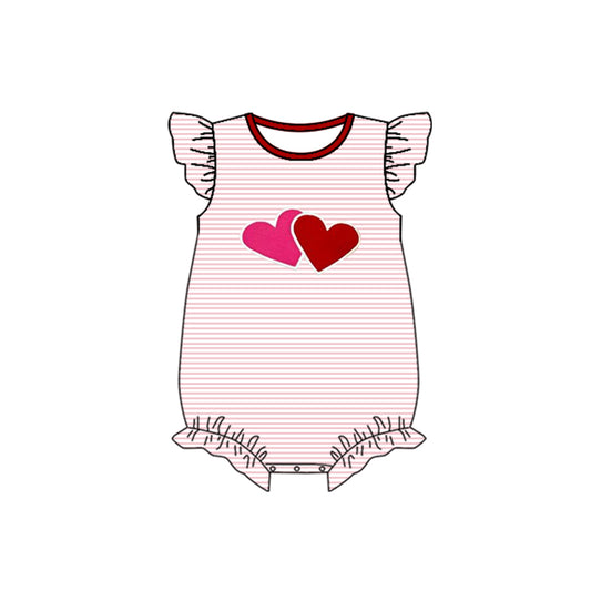 (Pre-order)SR0557 Heart Print Baby Girls Valentine's Romper