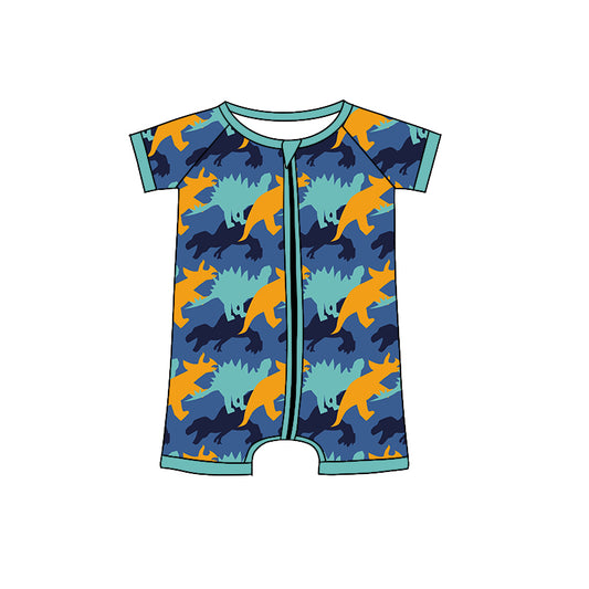 (Pre-order)SR0783 Dino Print Baby Boys Summer Romper