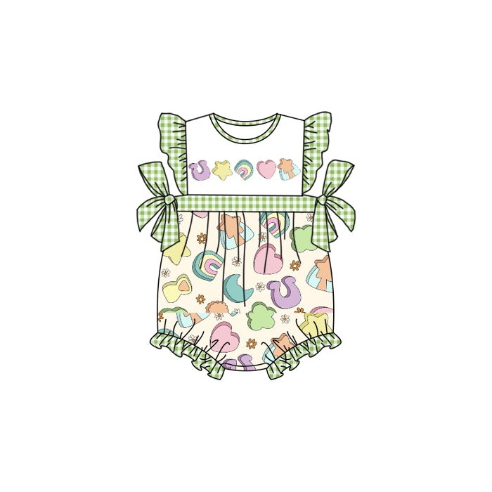 (Pre-order)SR0830 Baby Girls Bows St. Patrick's Romper