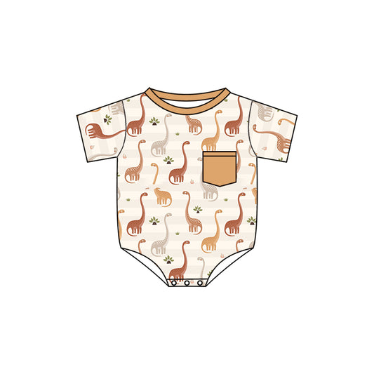 (Pre-order)SR0833 Dino Print Baby Boys Summer Romper